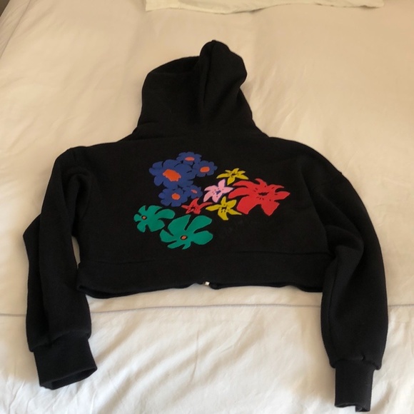 Être Cécile Floral Print Zipped Hoodie - Size XS - Picture 6 of 8